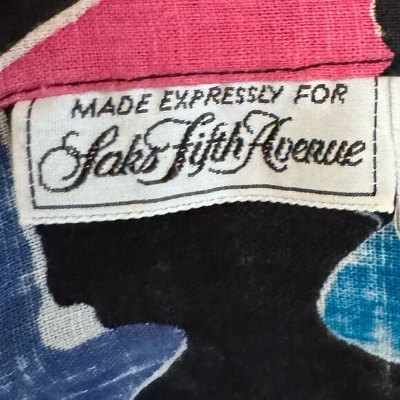 Vintage Saks Fifth Avenue Size Medium Bright Colorful Abstract Linen Blend Skirt - Picture 10 of 11